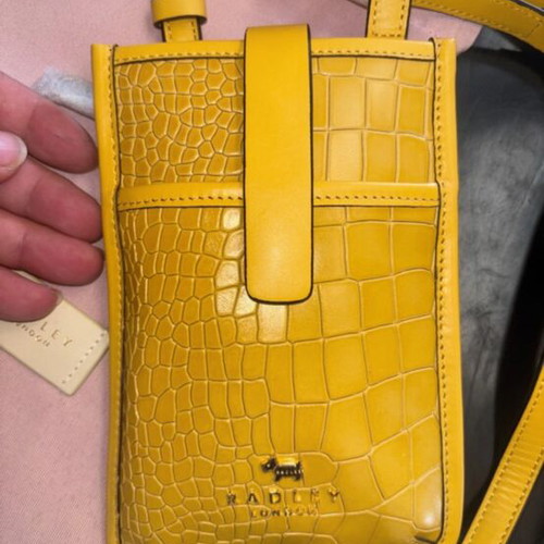 Radley crossbody phone wallet bag, yellow