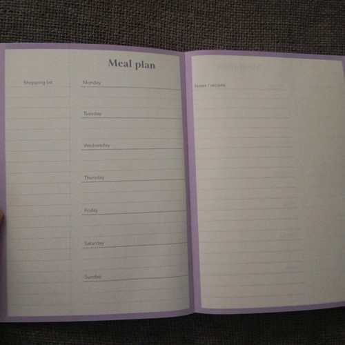 Weekly Meal Planner notebook like new for weekly meal preparation