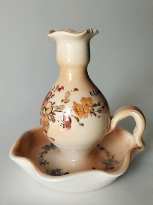 Vintage ceramic candlestick Lefkada with small chip