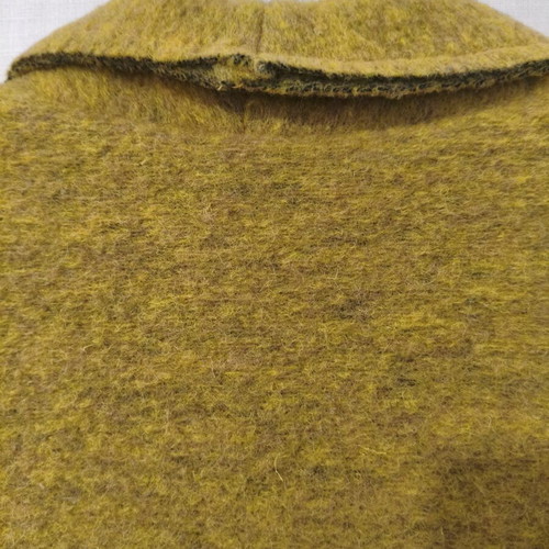 Wool coat size 42 medium mustard yellow with handmade lining like new
