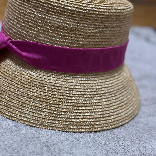 Valentino Garavani Straw Bucket Hat VLogo Silk Ribbon Size 57 New