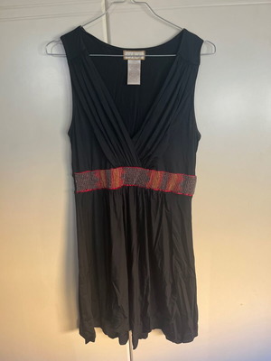 Baby Phat black dress with multicolored beaded belt