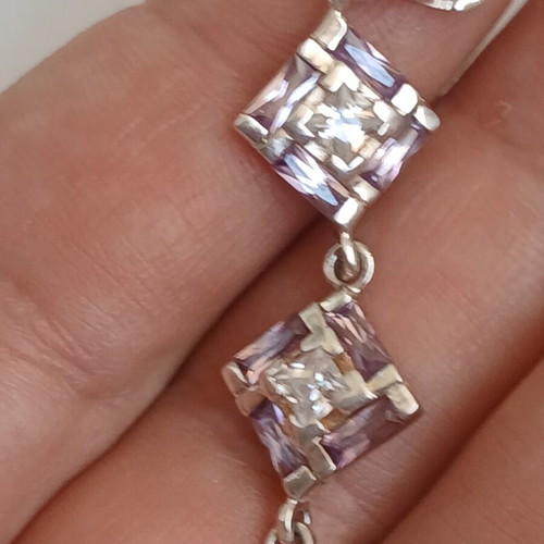 925 silver bracelet with zirconia and steel chain extension up to 19 cm