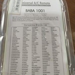 Universal A/C remote control