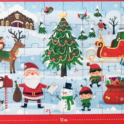 Santa Claus Village puzzle with 40 large pieces and 10 figures