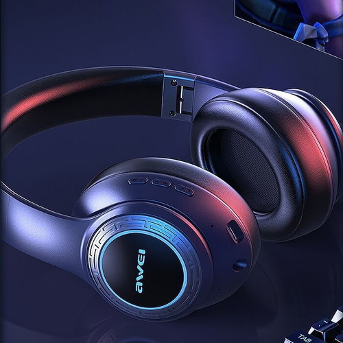 Headphones A300BL wireless new with Bluetooth and LED RGB lighting