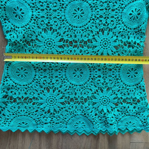 Crochet blouse emerald green like new, size M
