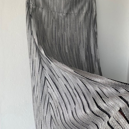 Lotus Eaters knitted silver metallic skirt new, size Small