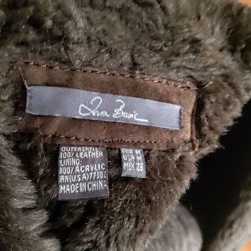 Zara brown long leather coat like new with synthetic fur lining