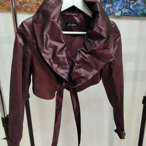 Lucifair evening dress and bolero set chocolate brown and burgundy, excellent condition