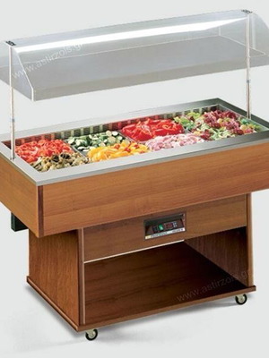 Ψυχόμενη βιτρίνα Salad Bar σαν καινούργια με μαρμάρινη επιφάνεια 150,5cm