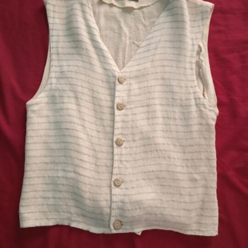 Beige striped vest, summer lightweight, size M