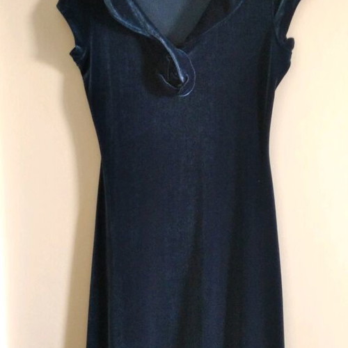 Velvet blue dress like new, size M 38 10