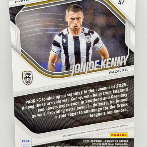 Panini FIFA Prizm 2025/26 Jonjoe Kenny #47 PAOK Wave Prizm Parallel card brand new