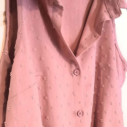 Shein pink sleeveless body shirt with collar, like new