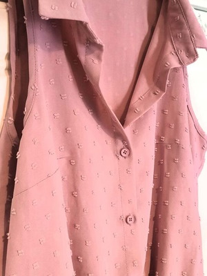Shein pink sleeveless body shirt with collar, like new
