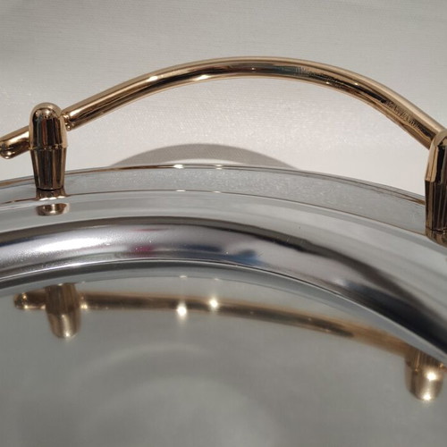 Oval Serving Dish stainless steel, like new, with lid