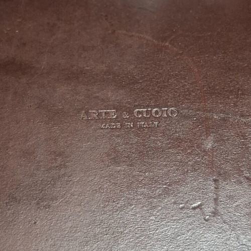 Arte & Cuoio luxury leather valet tray with metal core