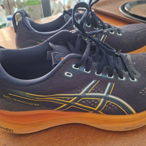 Asics Gel Kayano 32 running shoes size 47, blue and orange