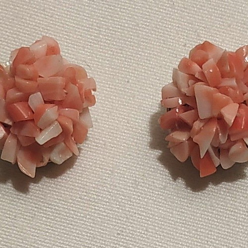Clip-on earrings used, red and orange