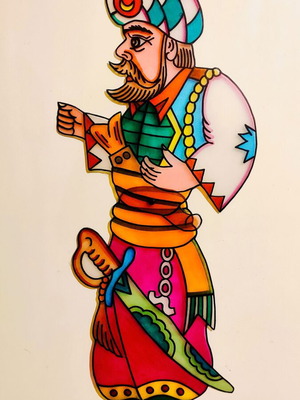 Turkos Pasa Karagiozis Shadow Theater Figure new, plastic, 72 cm