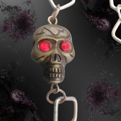 Vintage Gothic Necklace with Skull Charms used
