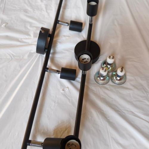 Ceiling light set 2x4 GU10 spot black used, 8 lighting points