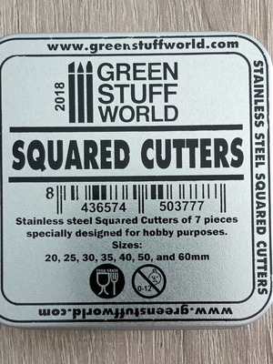 Green Stuff World squared cutters like new, set of 7 stainless steel pieces
