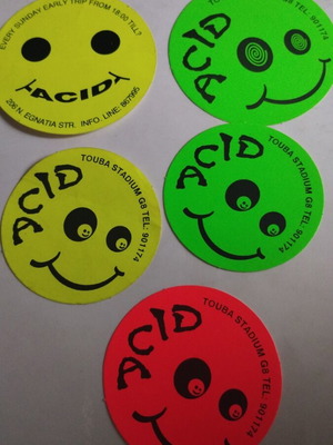 Acid Club 5 αυτοκόλλητα σαν καινούργια, πακέτο