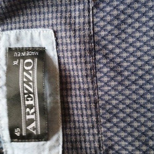 Arezzo dress shirt XL/45 embossed pattern like new, gray and blue