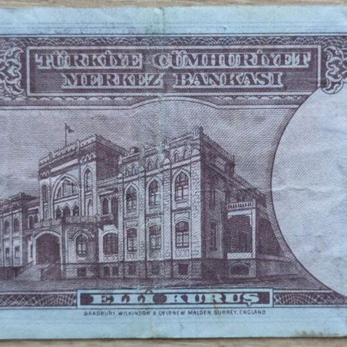 Turkish 50 Kurus banknote 1930 like new