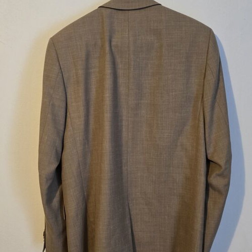 Soufleris men's jacket size 50 linen and wool like new beige taupe
