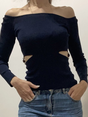 Zara navy top brand new size S with tag
