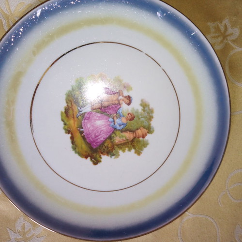 Porcelain decorative plate used Bavaria with antique stamp
