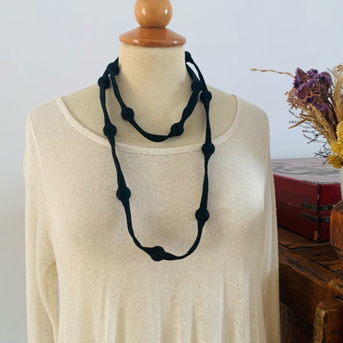 Necklace by Ioanna Kourbela, new, cotton and wood, black