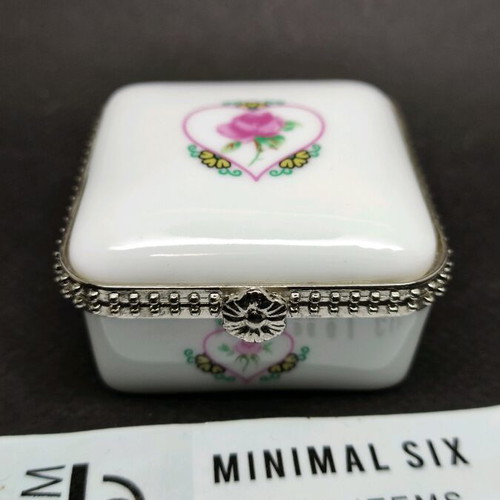 Limoges jewelry box used, small vintage porcelain