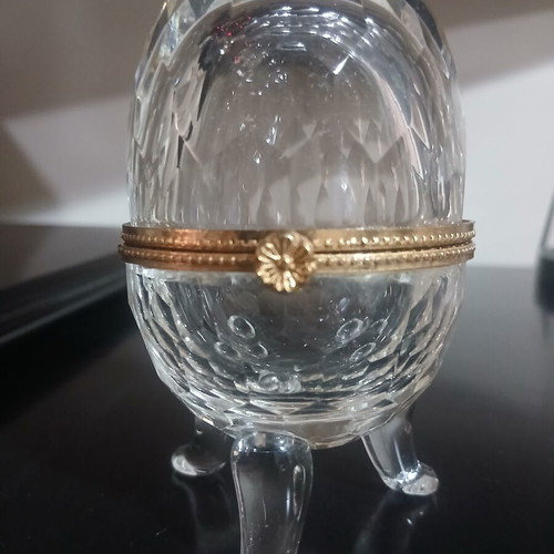 Crystal egg new decorative and caviar serving 10×6 cm