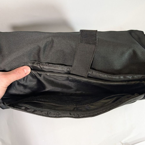 X-CASE laptop bag used, gray, with strap wear