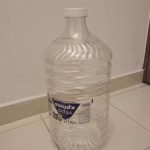 Plastic water bottles 10 liters with pressed cap