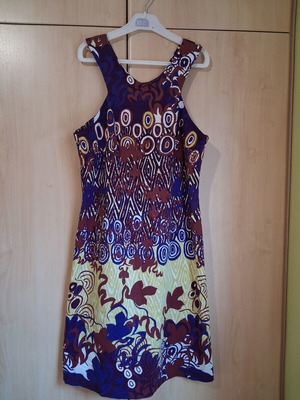 Midi dress with colorful patterns like new