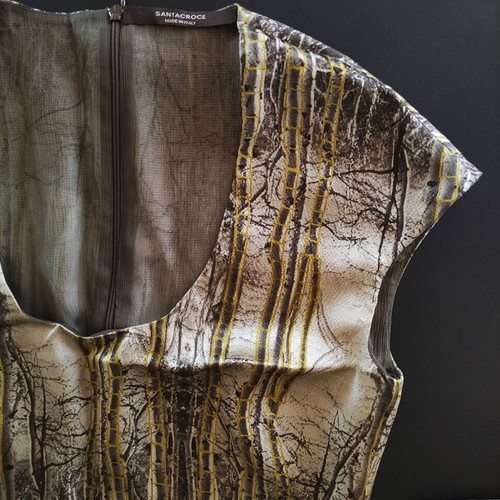 Santacroce Vintage Silk Mini Dress Made in Italy, like new, abstract nature print