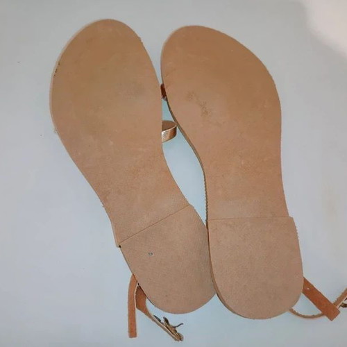 Greek Sandals flat handmade, like new, size 40, gold