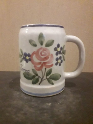 GDR beer mug used with floral decoration