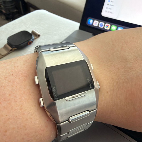 Fossil OLED JR-9465 watch like new, unisex, silver metal band