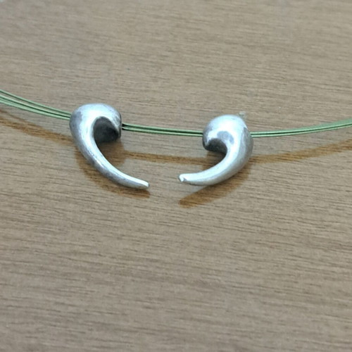 Choker with 925 Silver Pendant Minas Style like new, green and silver