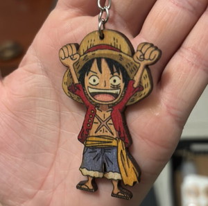 Luffy custom μπρελόκ καινούργιο, πολύχρωμο, ξύλινο