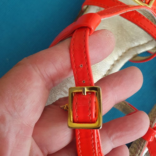 Dsquared2 sandals for girls size 33 used, orange and gold leather