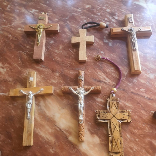 Wooden crosses set, pack of 9