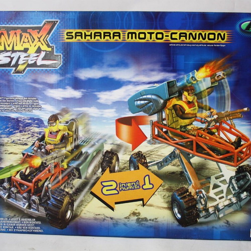 Max Steel 2 In 1 Sahara Moto Cannon vehicle new, Mattel
