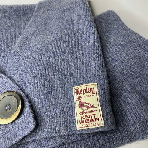 Replay scarf like new, grey and blue with pocket and zipper